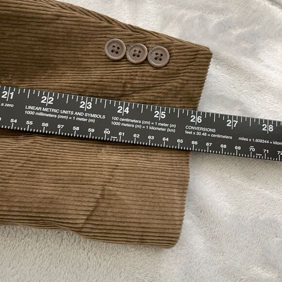 Alan Flusser Corduroy Sport Coat Mens 42L Brown Blazer Jacket Single Breasted - Picture 13 of 14